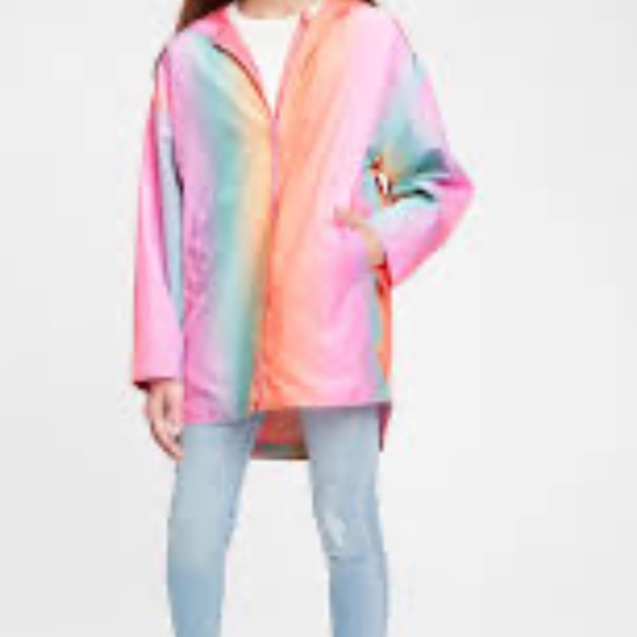 Gap rainbow ombre girls wind breaker size small 7 - Picture 2 of 4